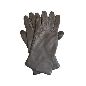 Womens Leather Gloves Vtg Gray Grey Made in Hungary Supple Leather